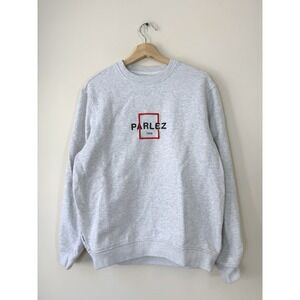 Parlez Brand Embroidered Logo Gray Pullover Sweatshirt - Medium